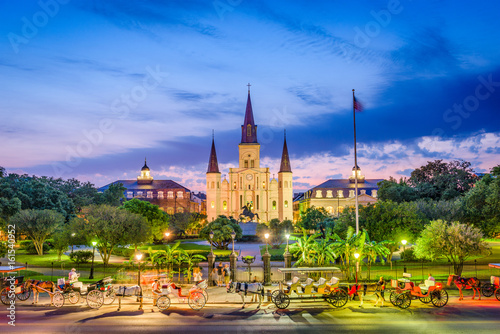 Obraz na płótnie New Orleans, Louisiana, USA at Jackson Square during twilight.