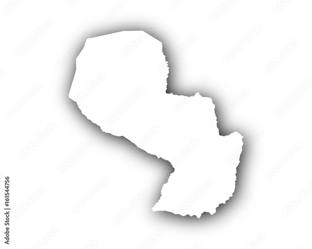 Karte von Paraguay mit Schatten