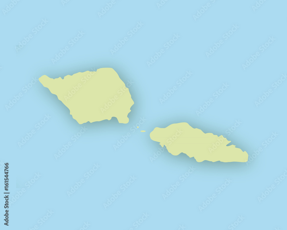 Karte von Samoa mit Schatten
