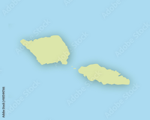 Karte von Samoa mit Schatten