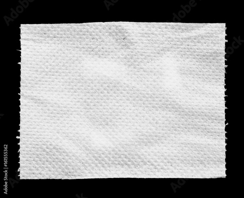 Tissue isolated on black background.