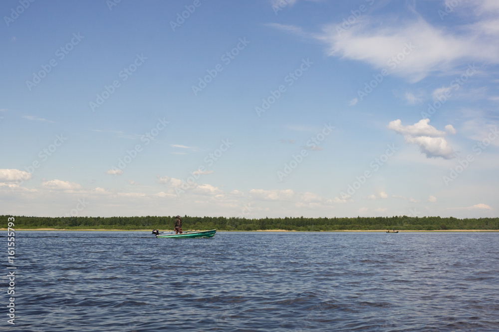 Fisherman on a boat Fisherman on a boat