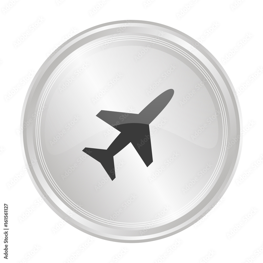 Flugzeug - Verchromter Button