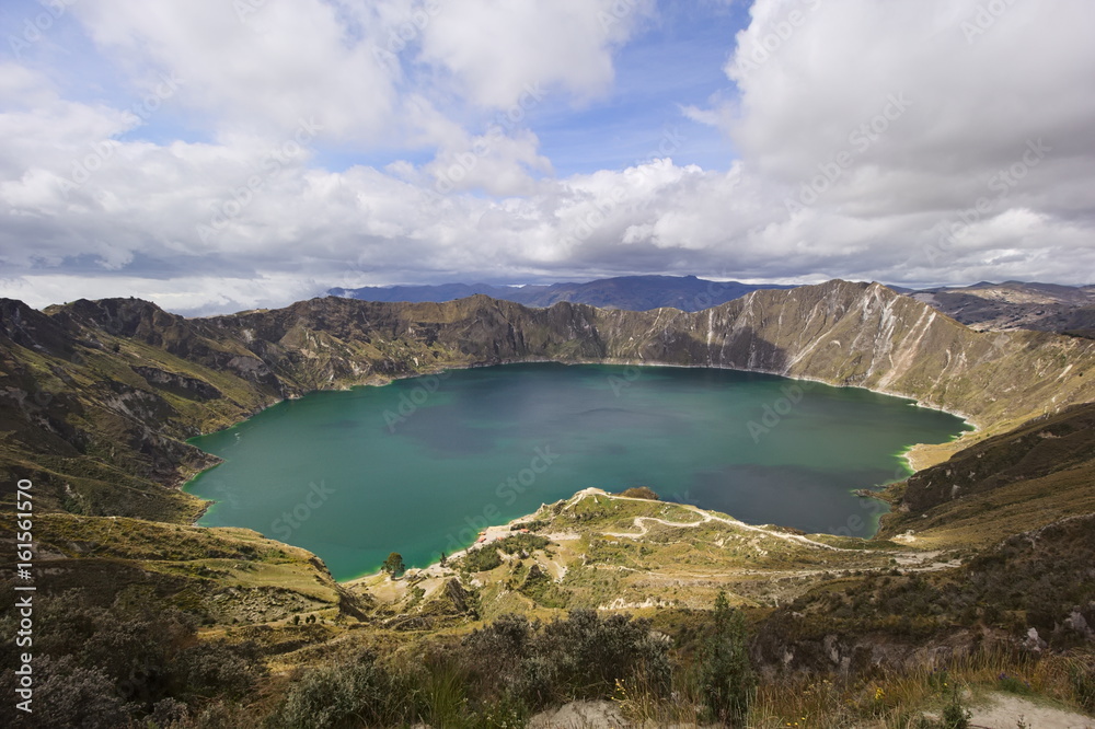 Quilotoa lagoon, Ecuador, Andean highlands