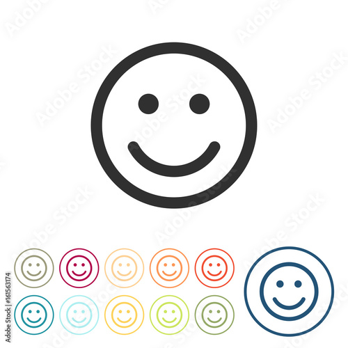 Runde Schaltflächen - Smiley - Glücklich