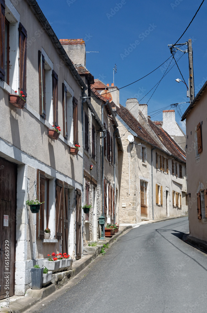 Narrow street of an old french village