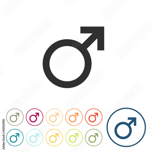 Runde Schaltflächen - Symbol Männlich