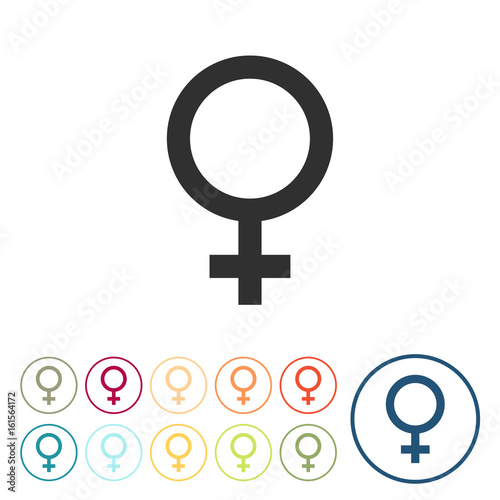 Runde Schaltflächen - Symbol weiblich