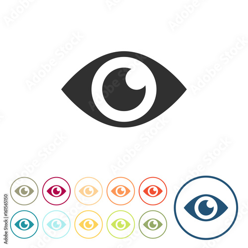 Runde Schaltflächen - Auge - Zuschauer - Ansehen