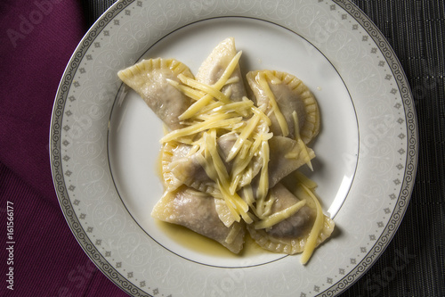 vareniks with cheese are Ukrainian foods photo