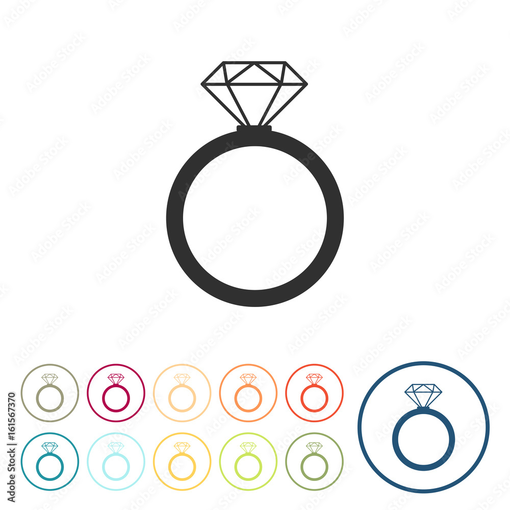 Runde Schaltflächen - Diamantring Runde Schaltflächen - Diamantring