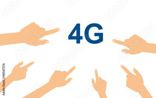 Hände zeigen auf - 4G Highspeed