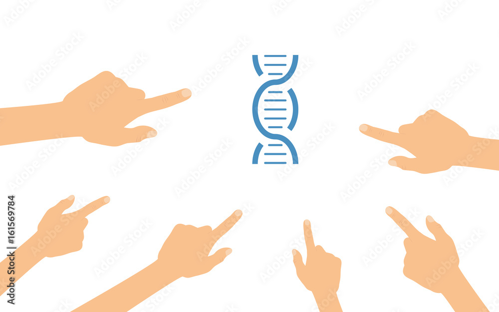 Obraz premium Hände zeigen auf - DNA