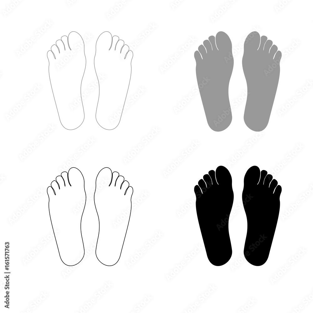 Footprint heel the black and grey color set icon . Footprint heel the black and grey color set icon .