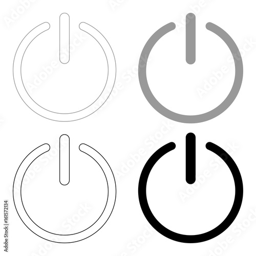Button turn on or off icon.   the black and grey color set icon .