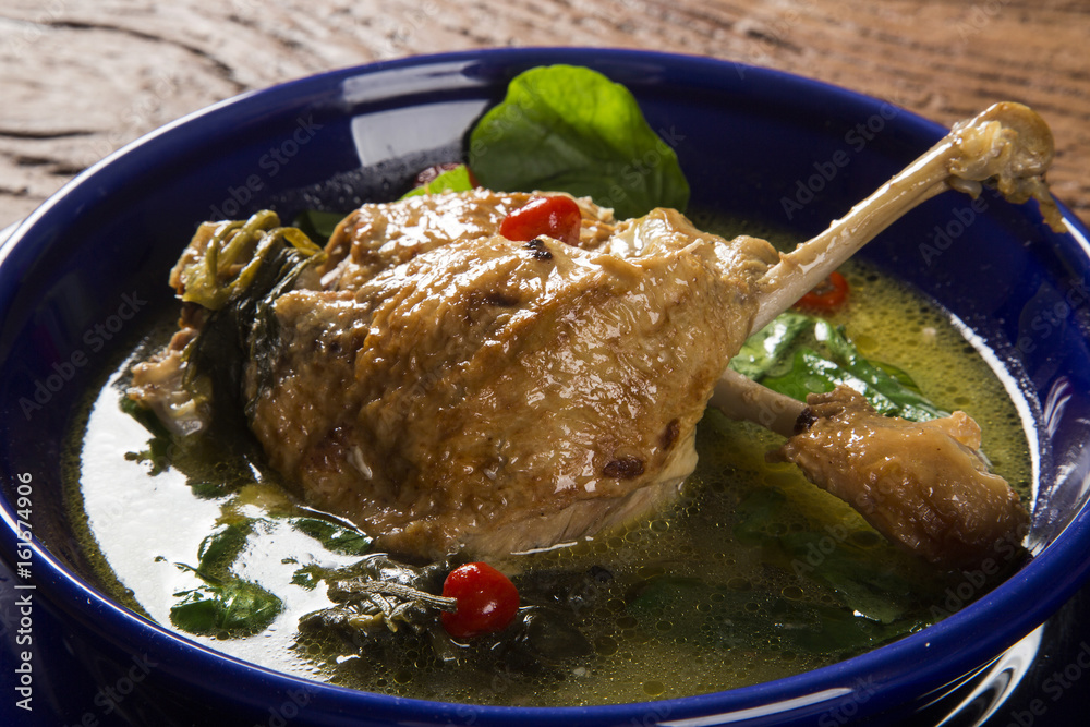 Duck with tucupi sauce and pepper - traditional brazilian dish