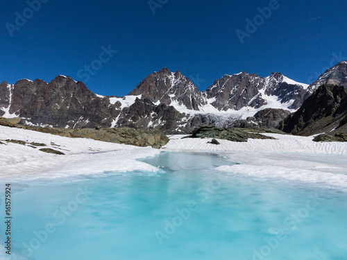 Turquoise lake - Trekking in mountain