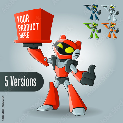 Friendly Modern Robot with a Box
