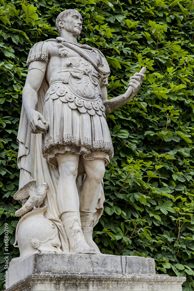 Statue Jules Cesar at Tuileries Garden in Paris