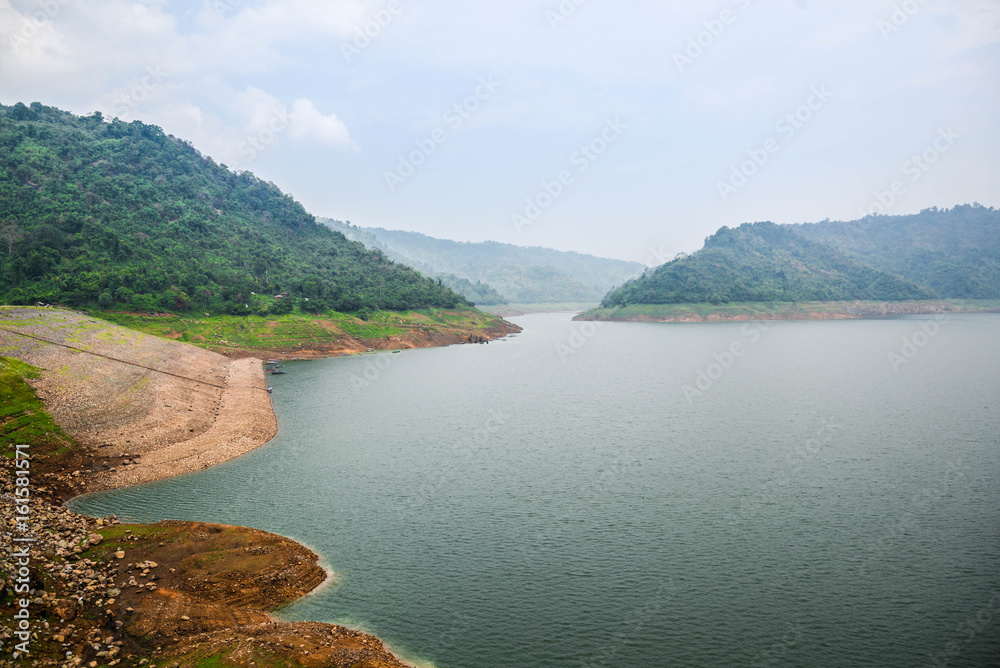 The reservoir in the among of the mountain