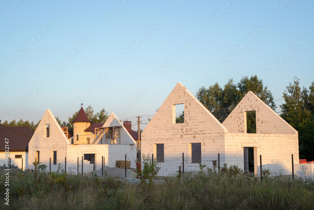 house builded from aerated concrete blocks house builded from aerated concrete blocks