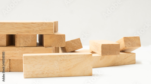 Wooden Building Blocks on white background