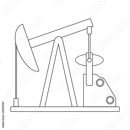 Oil pump.Oil single icon in outline style vector symbol stock illustration web. photo