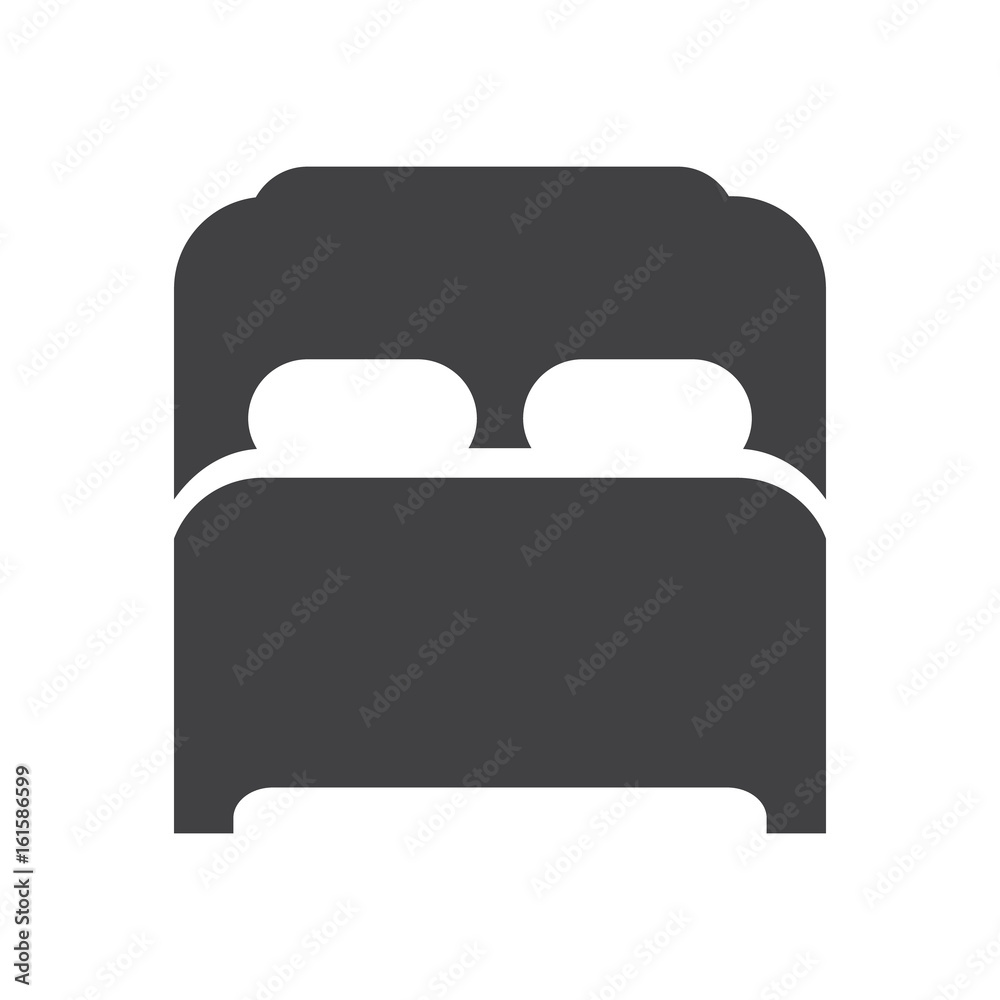 Double bed icon, filled flat sign, solid glyph pictogram, vector illustration Double bed icon, filled flat sign, solid glyph pictogram, vector illustration