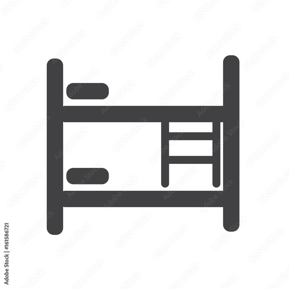 Bunk bed icon, filled flat sign, solid glyph pictogram, vector illustration Bunk bed icon, filled flat sign, solid glyph pictogram, vector illustration