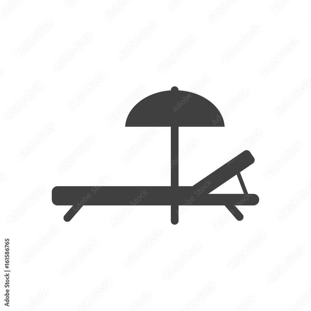 Beach Chaise Longue icon, filled flat sign, solid glyph pictogram, vector illustration Beach Chaise Longue icon, filled flat sign, solid glyph pictogram, vector illustration