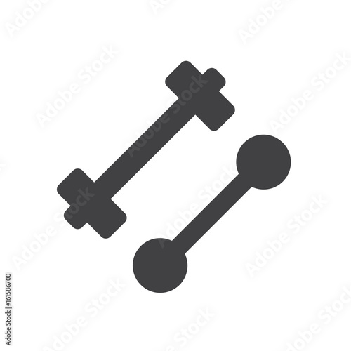 Gym dumbbell icon, filled flat sign, solid glyph pictogram, vector illustration © alekseyvanin
