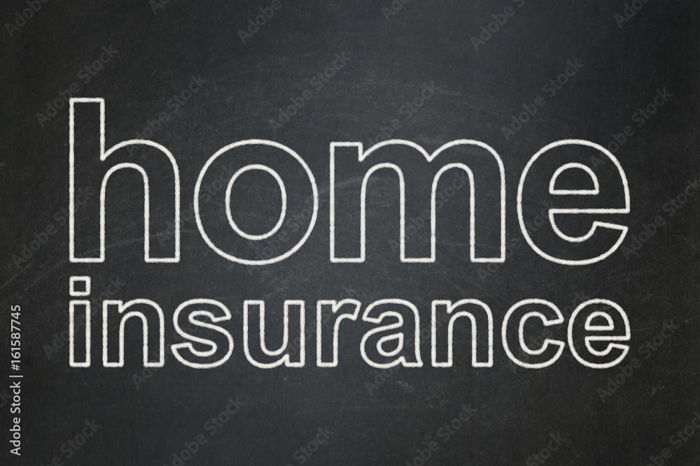 Fototapeta premium Insurance concept: Home Insurance on chalkboard background