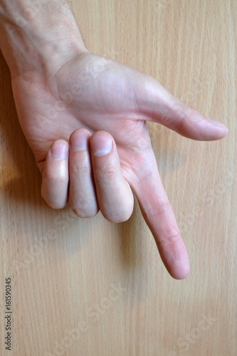 a hand with two fingers