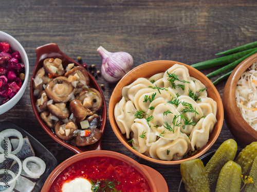 russian food assortment