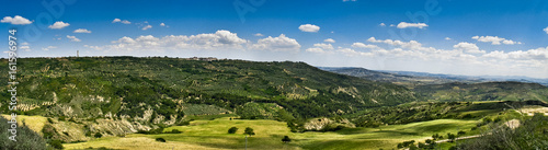Panorama Italy Basilicata Matera countryside with hills view photo