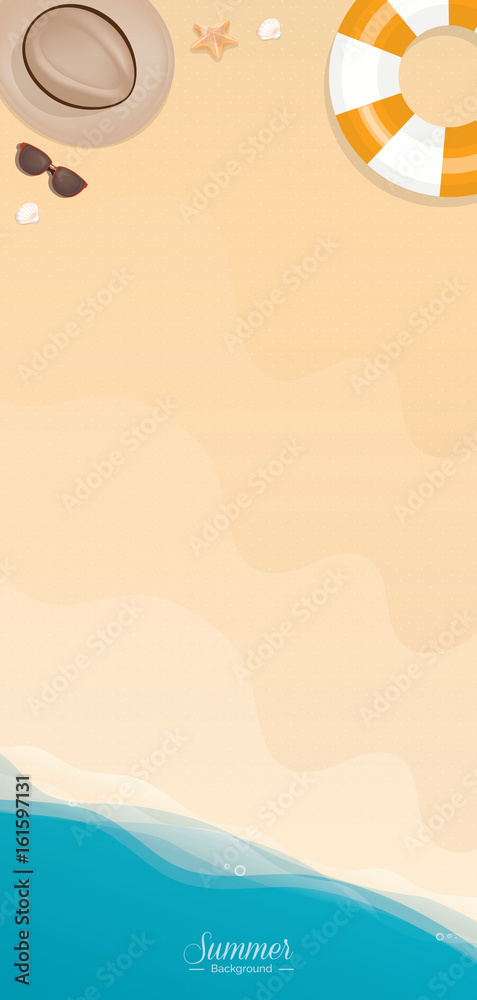 Summer beach vacation vector background border design with copy space Summer beach vacation vector background border design with copy space