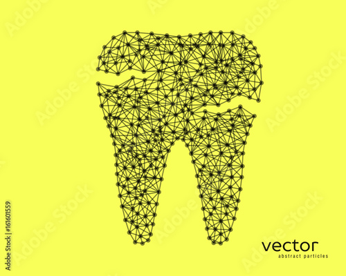 Abstract vector illustration of tooth with caries.