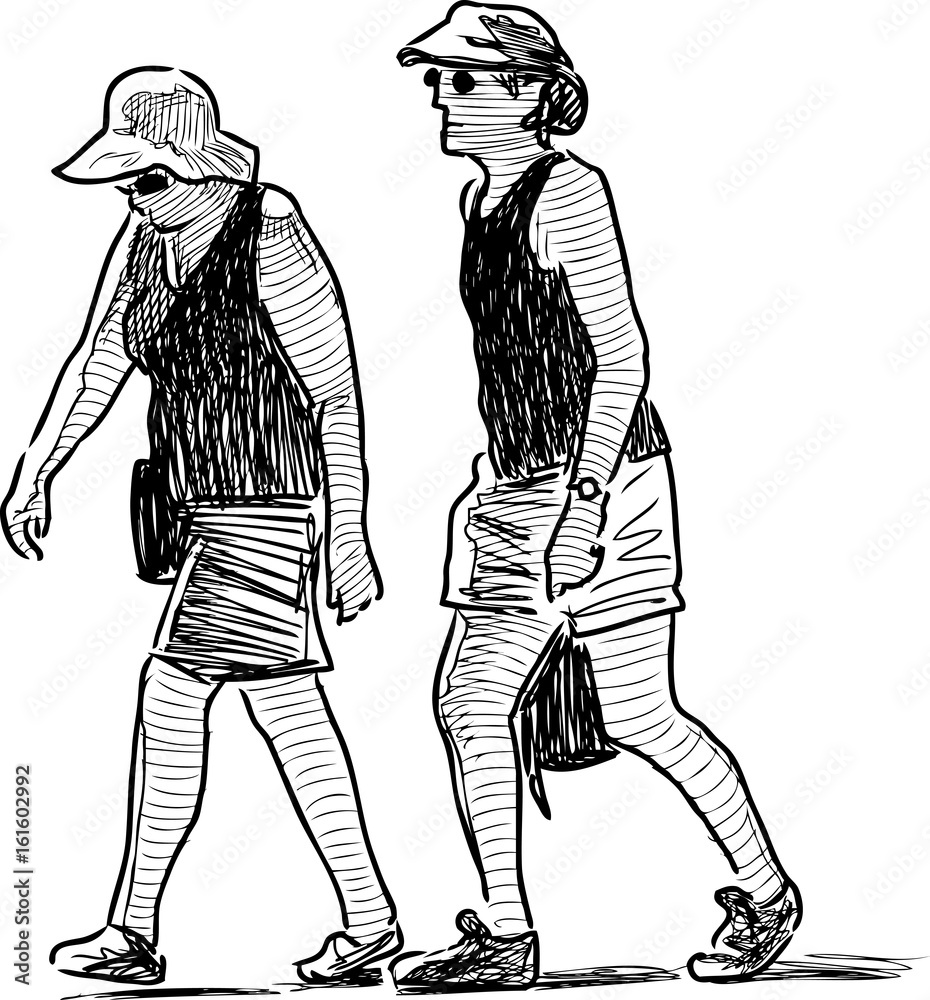 Sketch of the people on a vacation Sketch of the people on a vacation