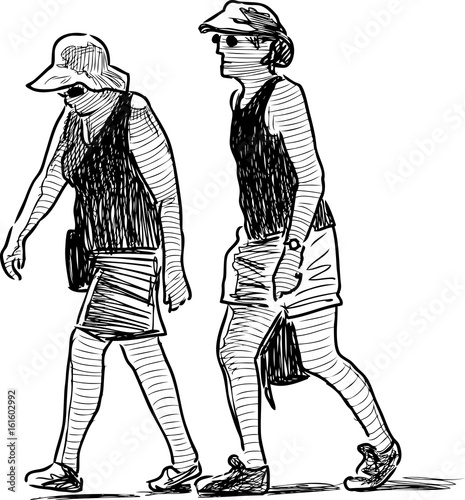 Sketch of the people on a vacation
