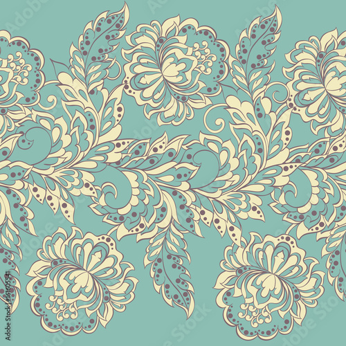Seamless pattern in indian style. Floral vector illustration