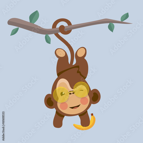 Cute monkey cartoon.  © musicphone1