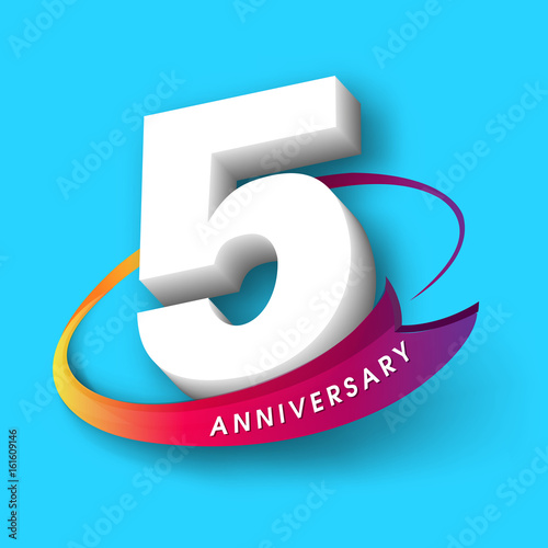 Anniversary emblems 5 anniversary template design