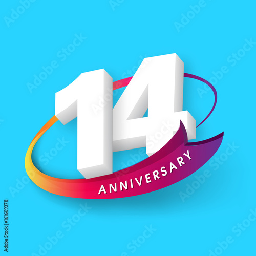 Anniversary emblems 14 anniversary template design