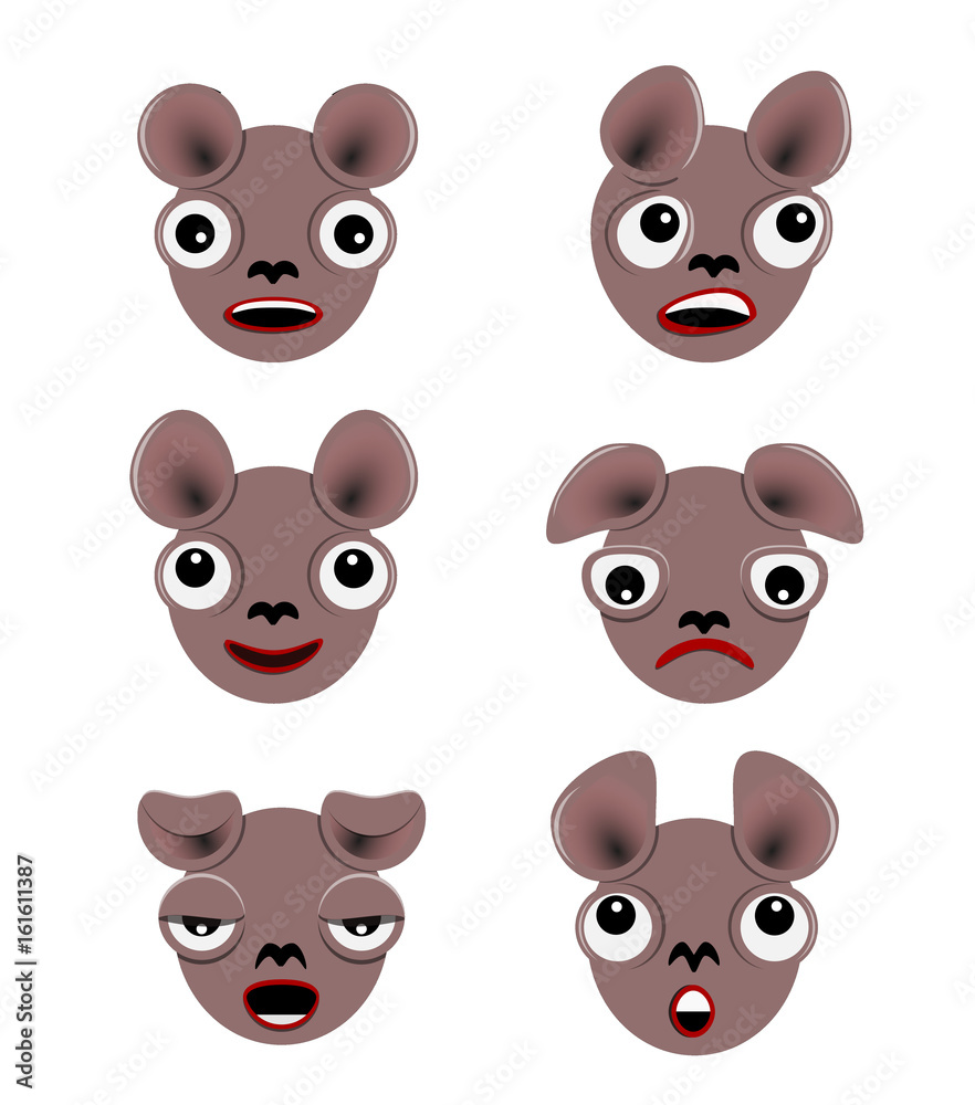 Animal Sprites showing different emotions on a white background Animal Sprites showing different emotions on a white background