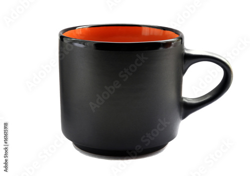 black cup on a white background