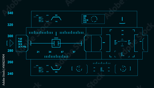 Futuristic virtual graphic touch user interface, HUD