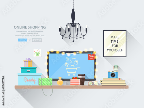 Concepts web banner for websites of online shopping