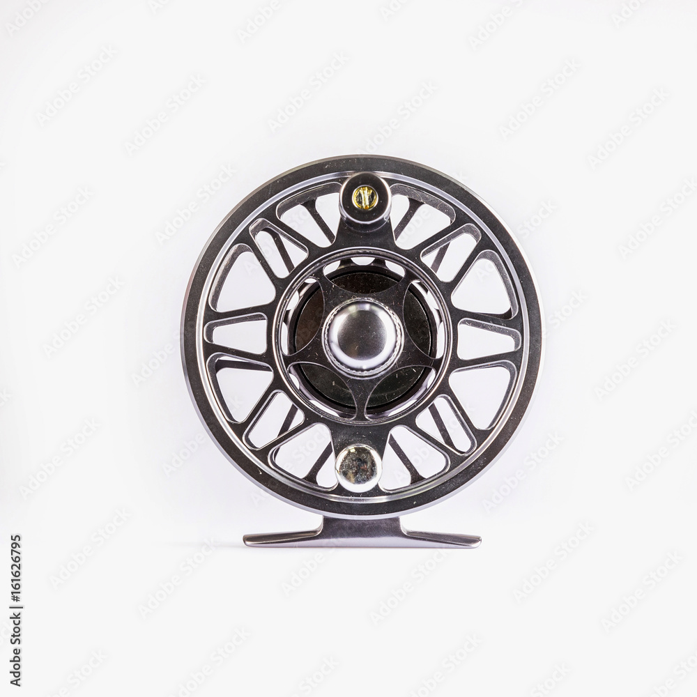 Naklejka premium Fly Reel on white background