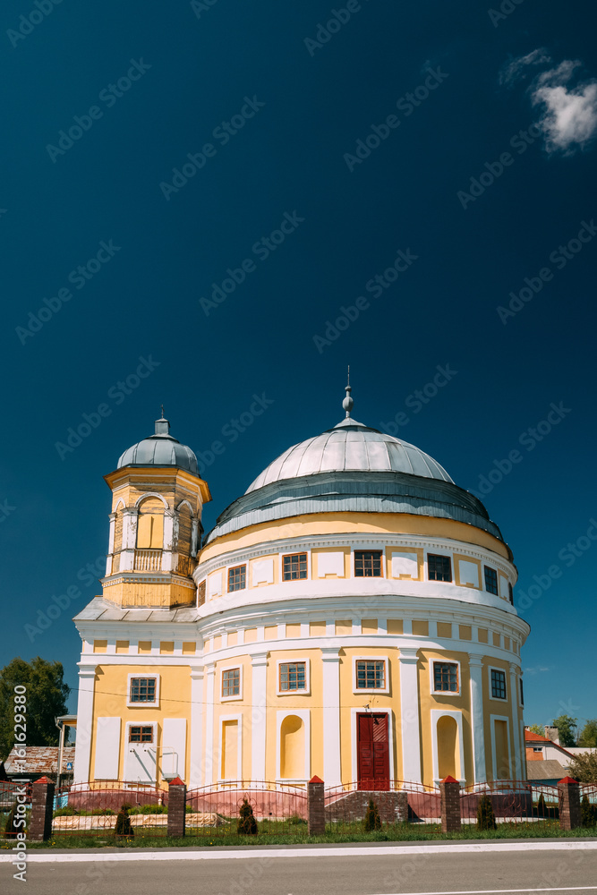 Chachersk, Belarus. Transfiguration Church. Orthodox Church At Sunny
