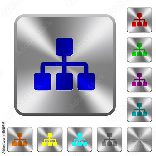 Network rounded square steel buttons